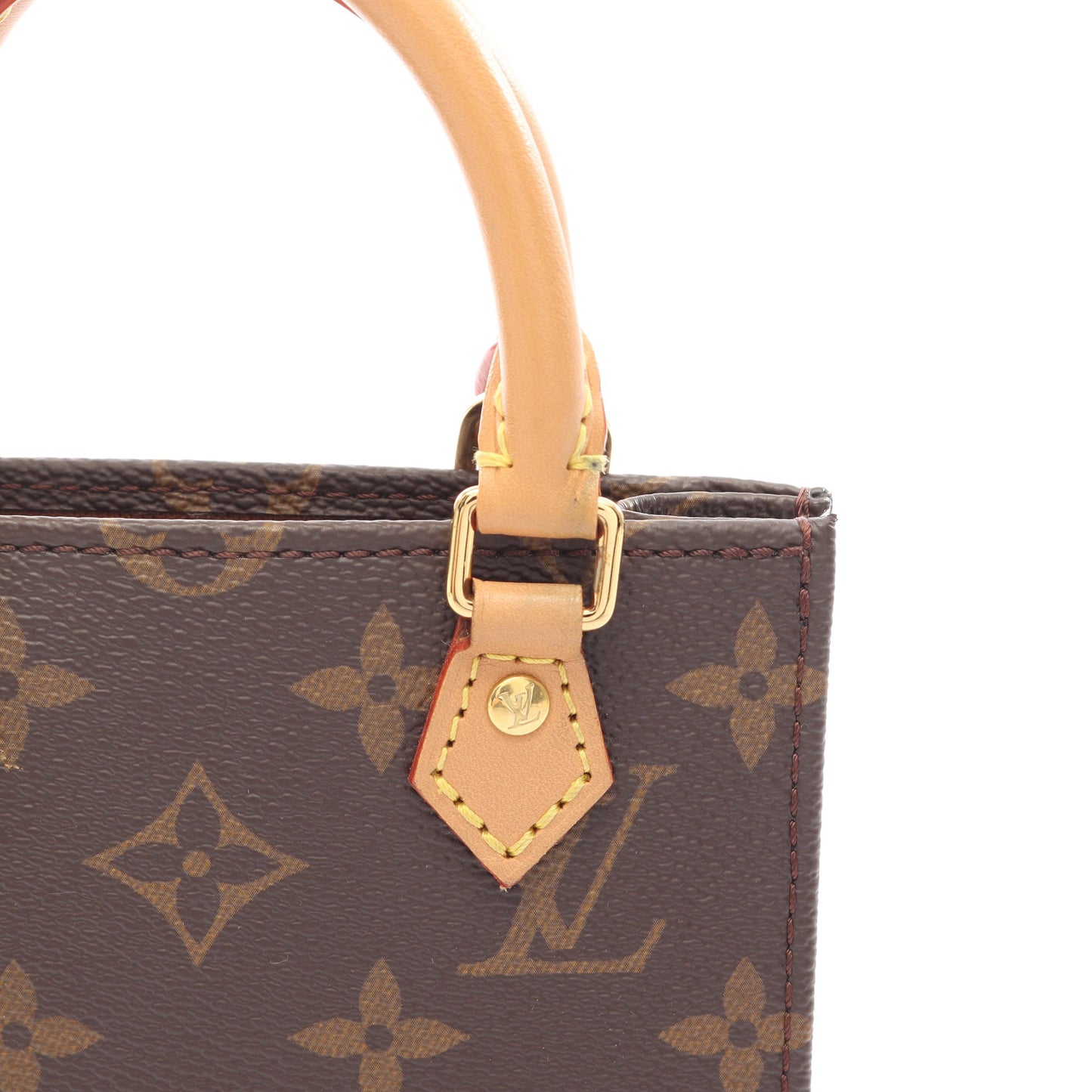 プティット サックプラ モノグラム 2WAY ハンドバッグ PVC レザー ブラウン ルイヴィトン バッグ LOUIS VUITTON