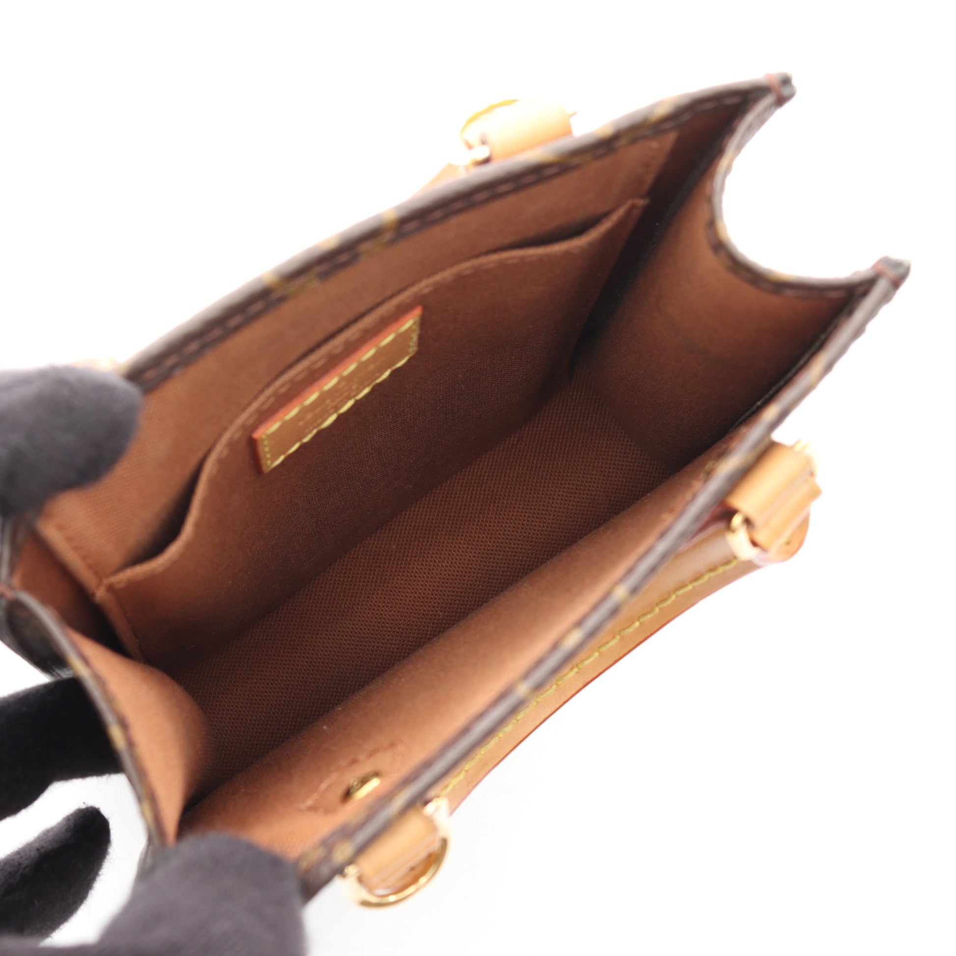 プティット サックプラ モノグラム 2WAY ハンドバッグ PVC レザー ブラウン ルイヴィトン バッグ LOUIS VUITTON