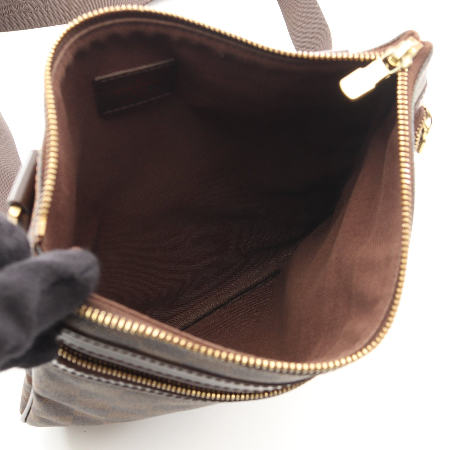 ポシェット ボスフォール ダミエエベヌ ショルダーバッグ PVC レザー ブラウン ルイヴィトン バッグ LOUIS VUITTON