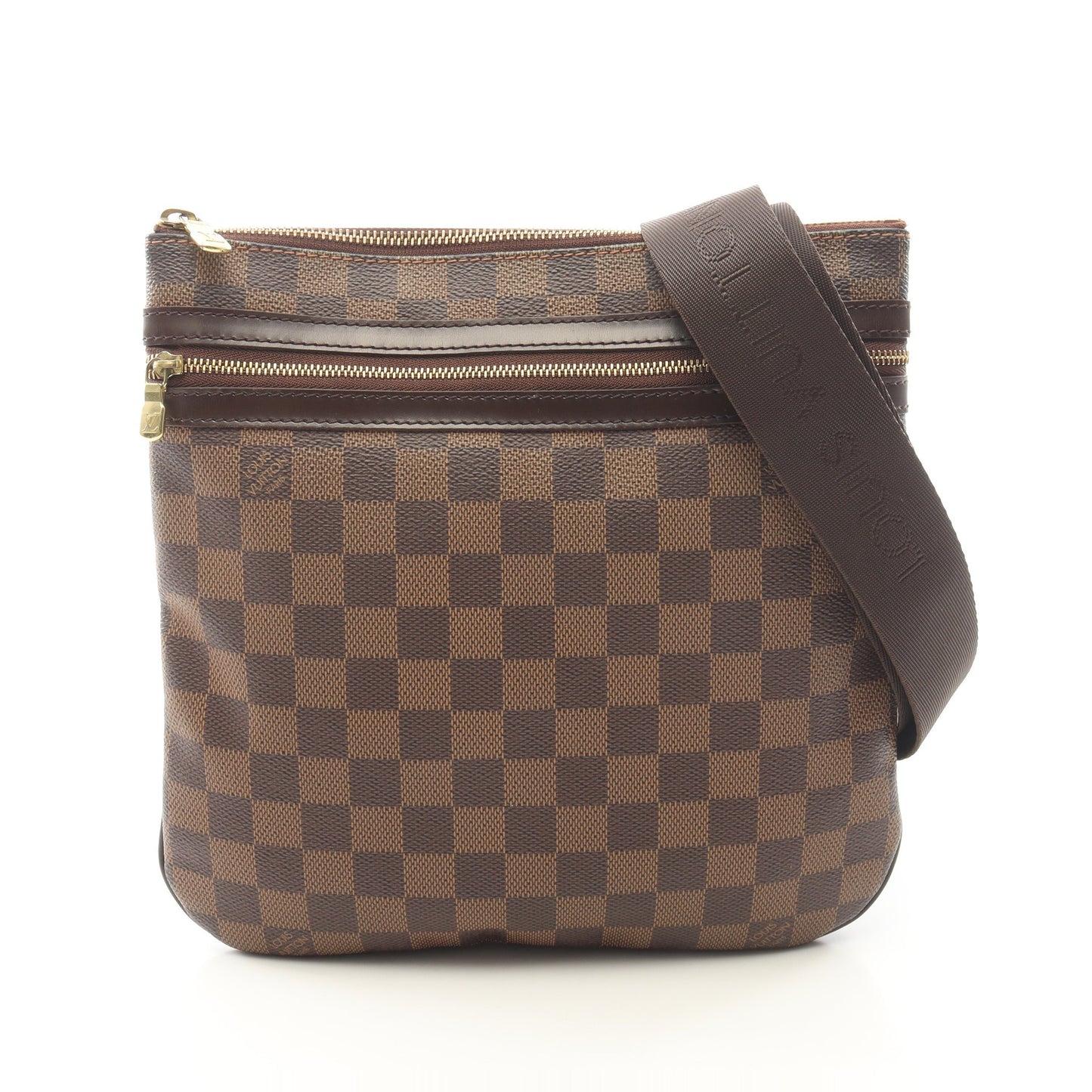ポシェット ボスフォール ダミエエベヌ ショルダーバッグ PVC レザー ブラウン ルイヴィトン バッグ LOUIS VUITTON