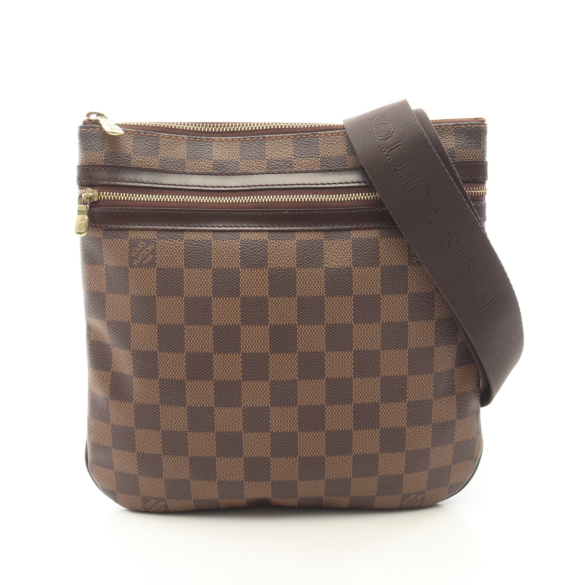 ポシェット ボスフォール ダミエエベヌ ショルダーバッグ PVC レザー ブラウン ルイヴィトン バッグ LOUIS VUITTON