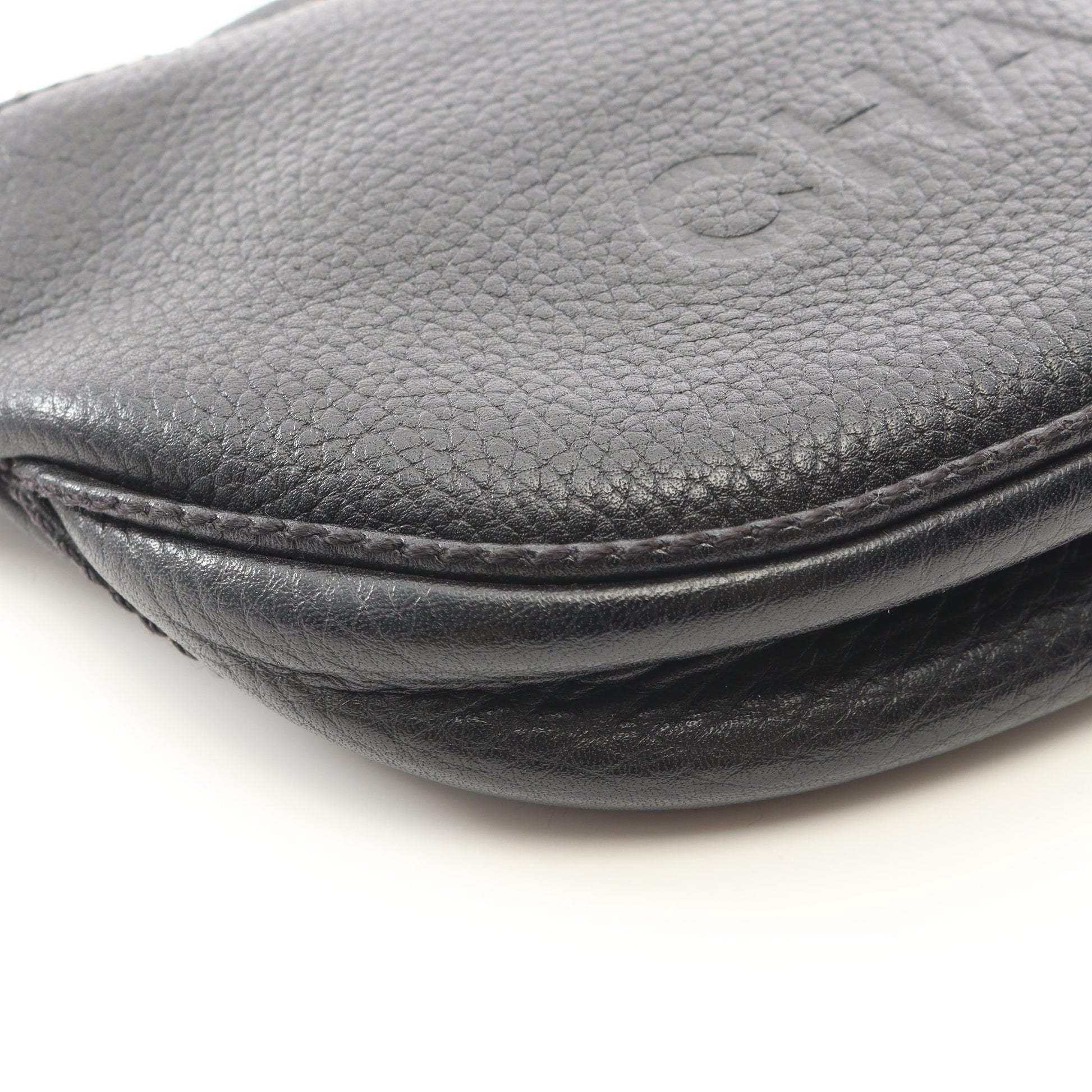 ロゴ フリンジ ショルダーバッグ レザー ブラック シルバー金具 シャネル バッグ CHANEL