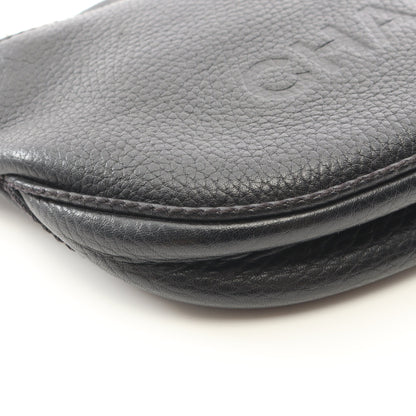 ロゴ フリンジ ショルダーバッグ レザー ブラック シルバー金具 シャネル バッグ CHANEL