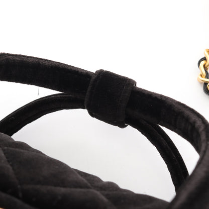 マトラッセ ミニ 2WAY チェーンショルダーバッグ ベロア レザー ブラック ゴールド金具 シャネル バッグ CHANEL