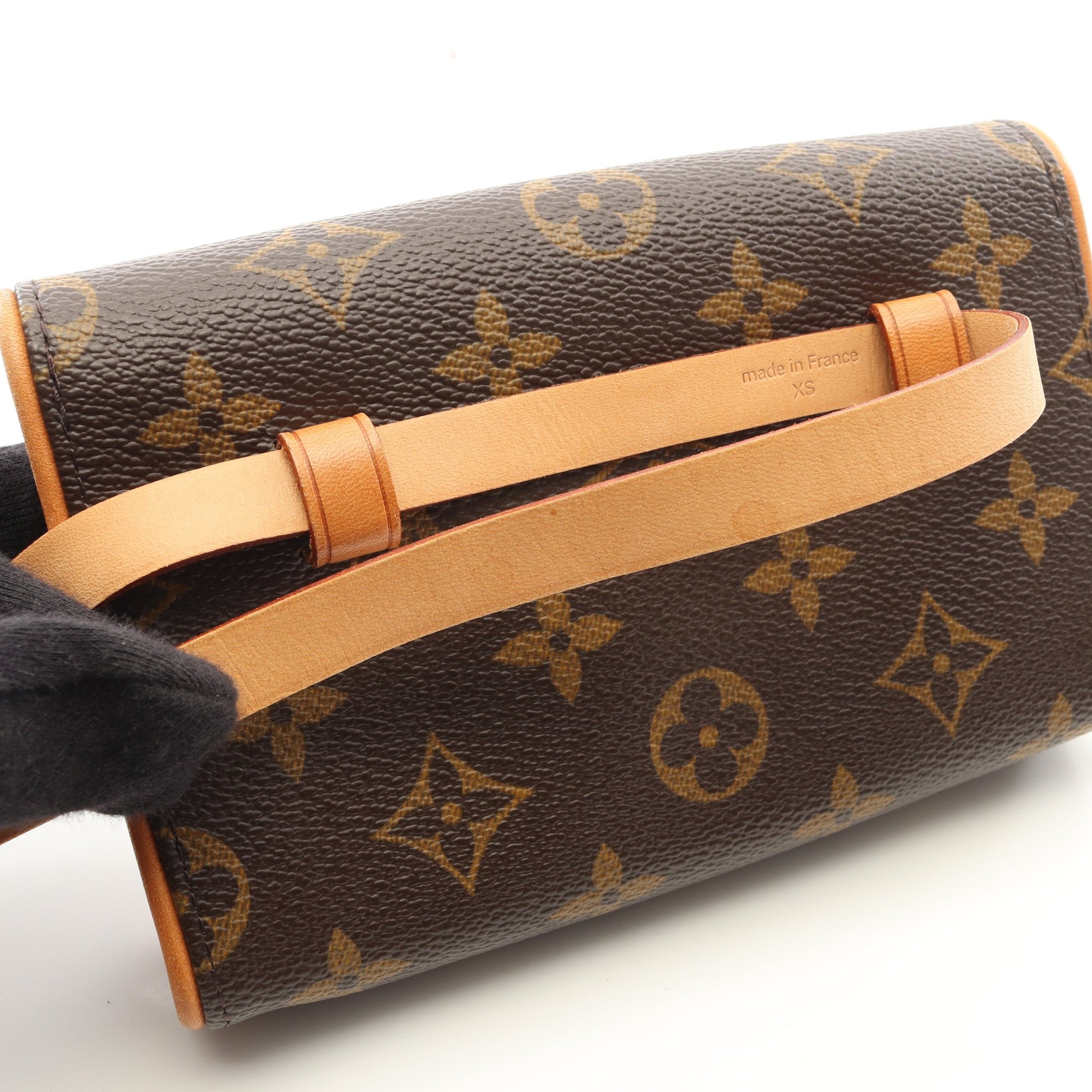 ポシェットフロランティーヌ モノグラム ブトンプレッション(XS)付き ボディバッグ ウエストバッグ PVC レザー ブラウン ルイヴィトン バッグ LOUIS VUITTON