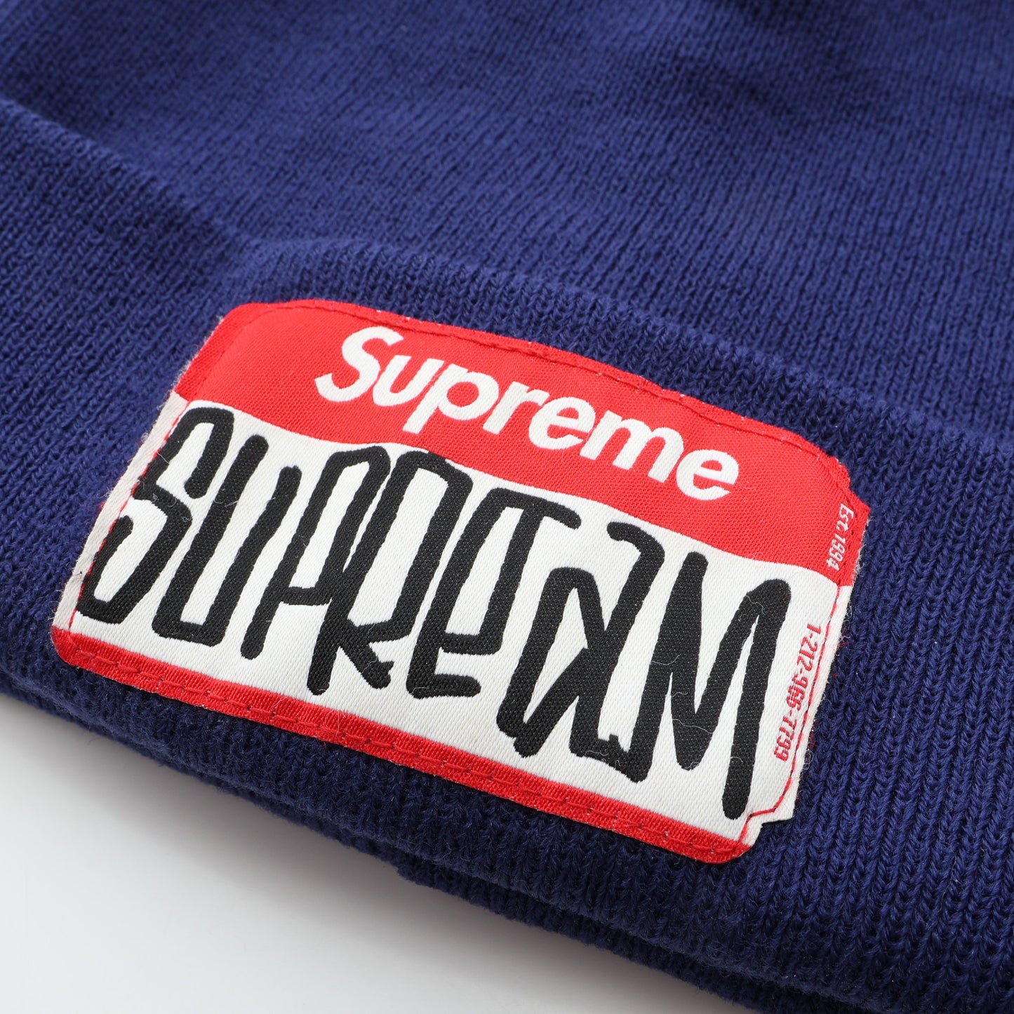 Gonz Nametag ニット帽子 ビーニー ブルー シュプリーム