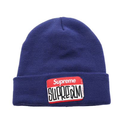 Gonz Nametag ニット帽子 ビーニー ブルー シュプリーム