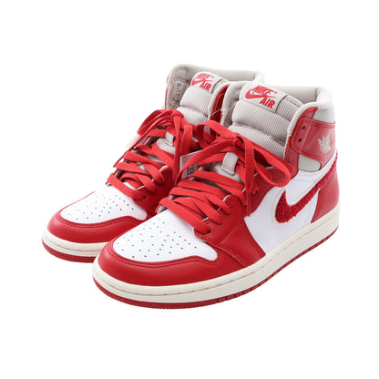 WMNS AIR JORDAN 1 RETRO HIGH OG ハイカットスニーカー レザー ファブリック レッド ホワイト グレー ナイキ