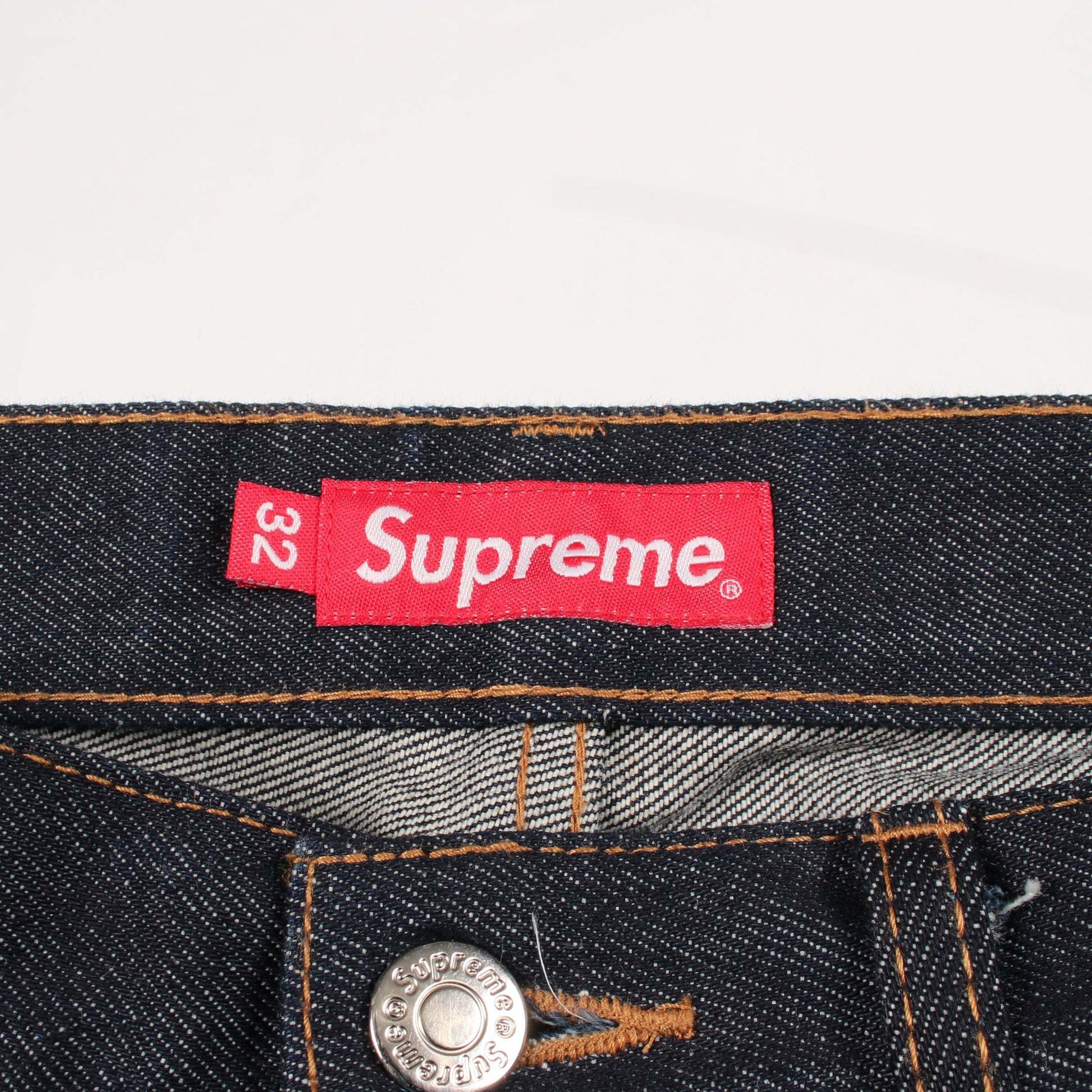 ボタンフライ デニムパンツ コットン ネイビー シュプリーム ボトムス Supreme