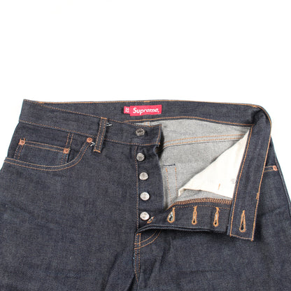 ボタンフライ デニムパンツ コットン ネイビー シュプリーム ボトムス Supreme