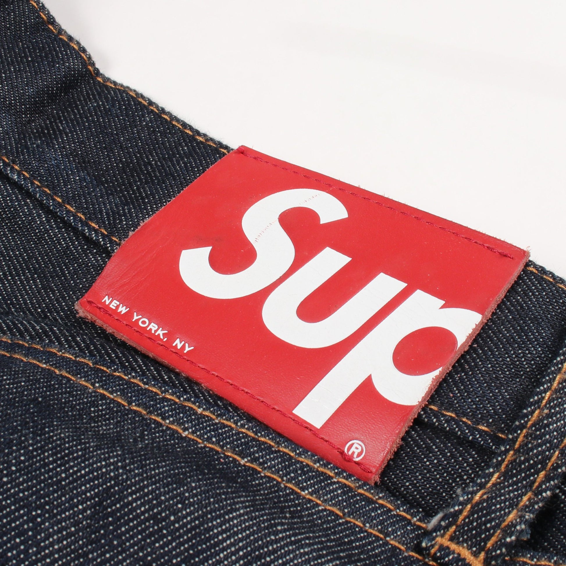 ボタンフライ デニムパンツ コットン ネイビー シュプリーム ボトムス Supreme