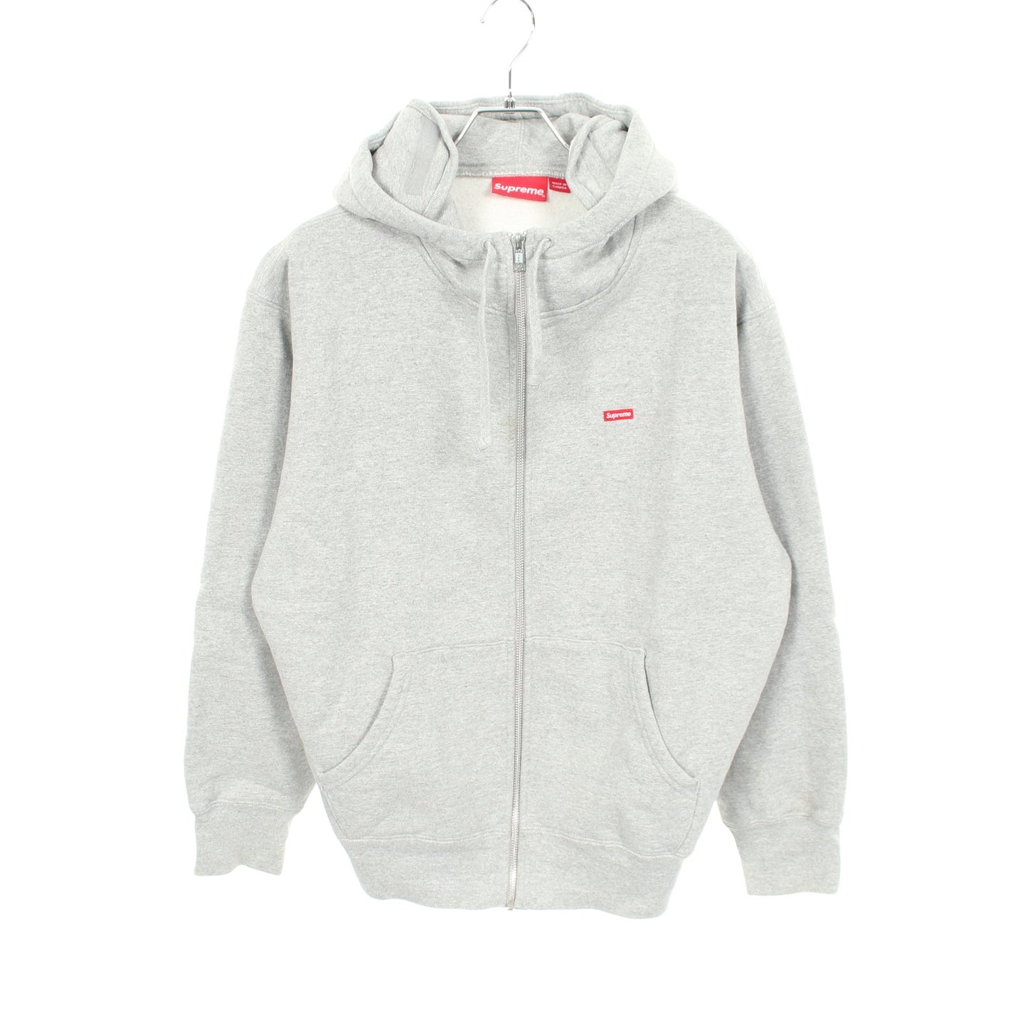 Small Box Zip up Hooded Sweatshirt ジップアップパーカー コットン グレー シュプリーム