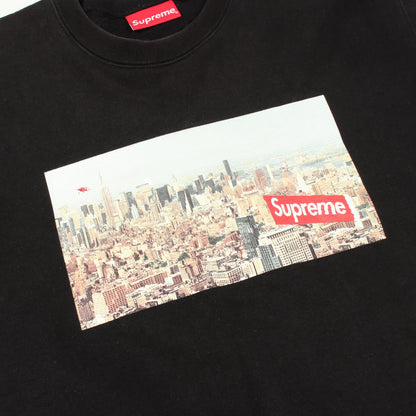 Aerial Crewneck グラフィックプリント 裏起毛 スウェットシャツ コットン ブラック シュプリーム