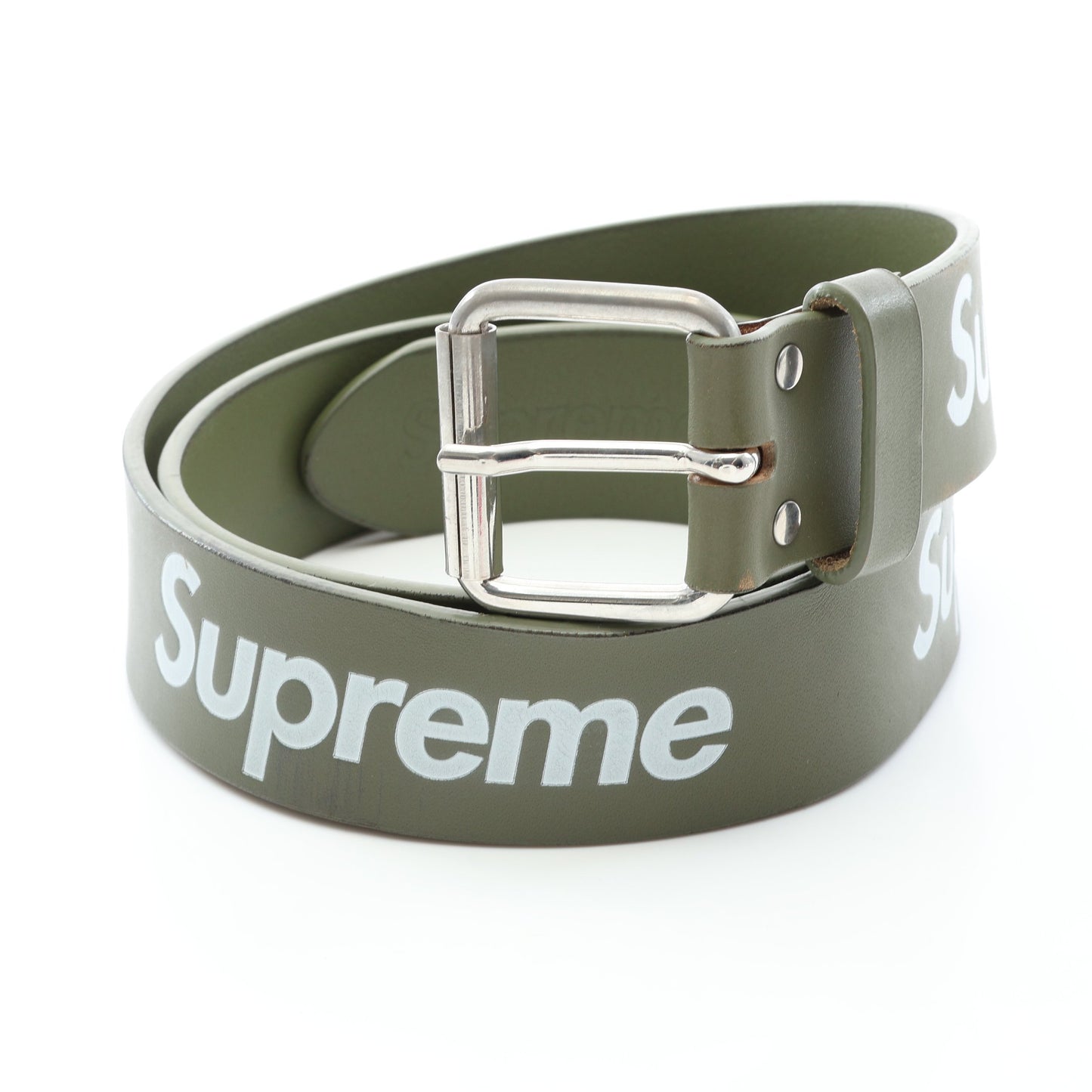 Repeat Leather Belt ベルト レザー カーキグリーン シュプリーム