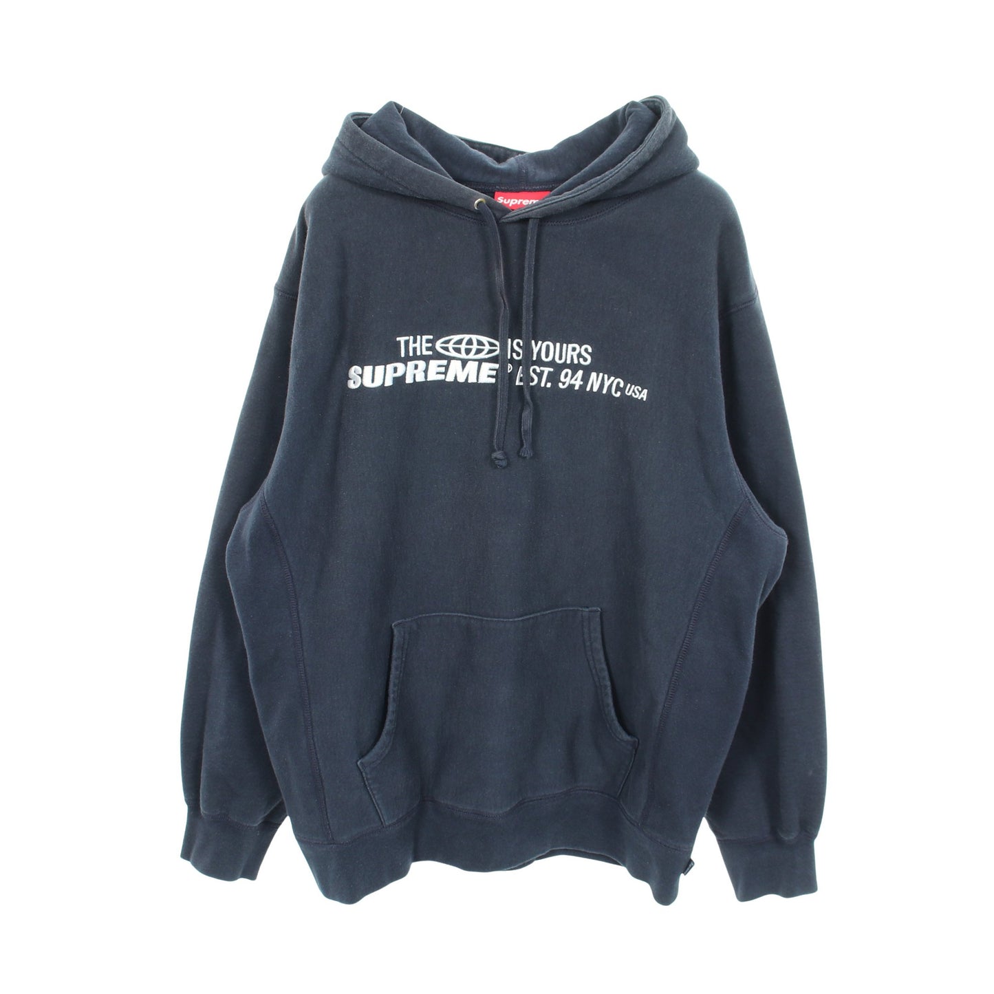 World Is Yours Hooded Sweatshirt プルオーバーパーカー コットン ネイビー シュプリーム