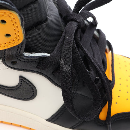GS Air Jordan 1 Retro High OG キッズ ハイカットスニーカー レザー ファブリック ブラック ホワイト オレンジ ナイキ