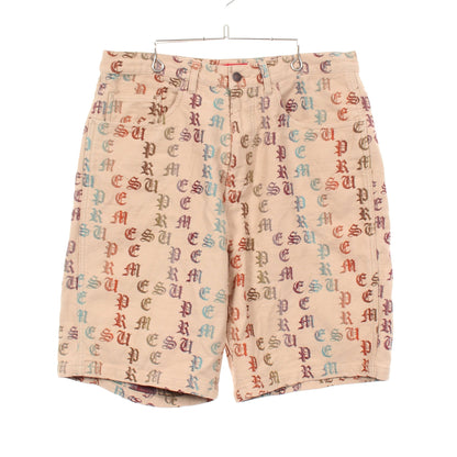 Gradient Jacquard Denim Short ロゴ総柄 ショート デニムパンツ コットン ベージュ マルチカラー シュプリーム ボトムス Supreme