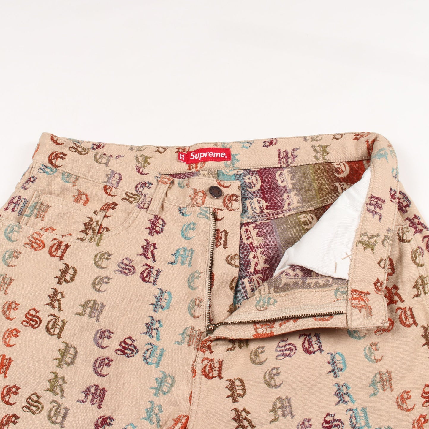 Gradient Jacquard Denim Short ロゴ総柄 ショート デニムパンツ コットン ベージュ マルチカラー シュプリーム ボトムス Supreme