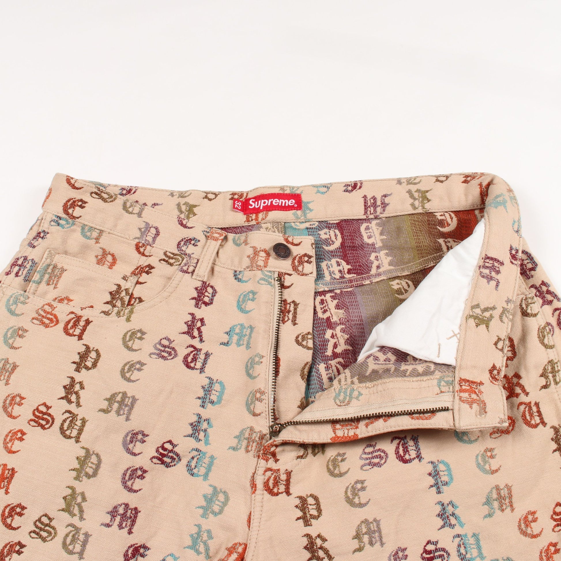 Gradient Jacquard Denim Short ロゴ総柄 ショート デニムパンツ コットン ベージュ マルチカラー シュプリーム ボトムス Supreme