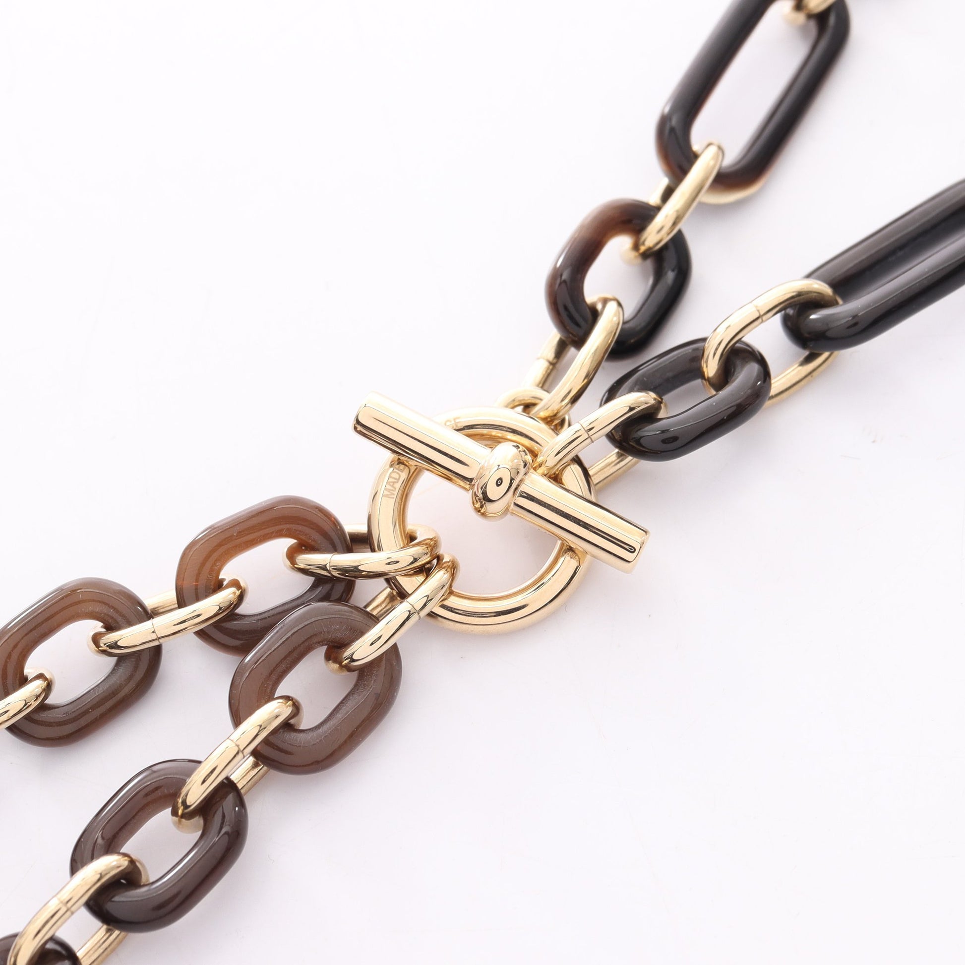レジーユ ネックレス バッファローホーン GP グレーブラウン ゴールド エルメス アクセサリー HERMES
