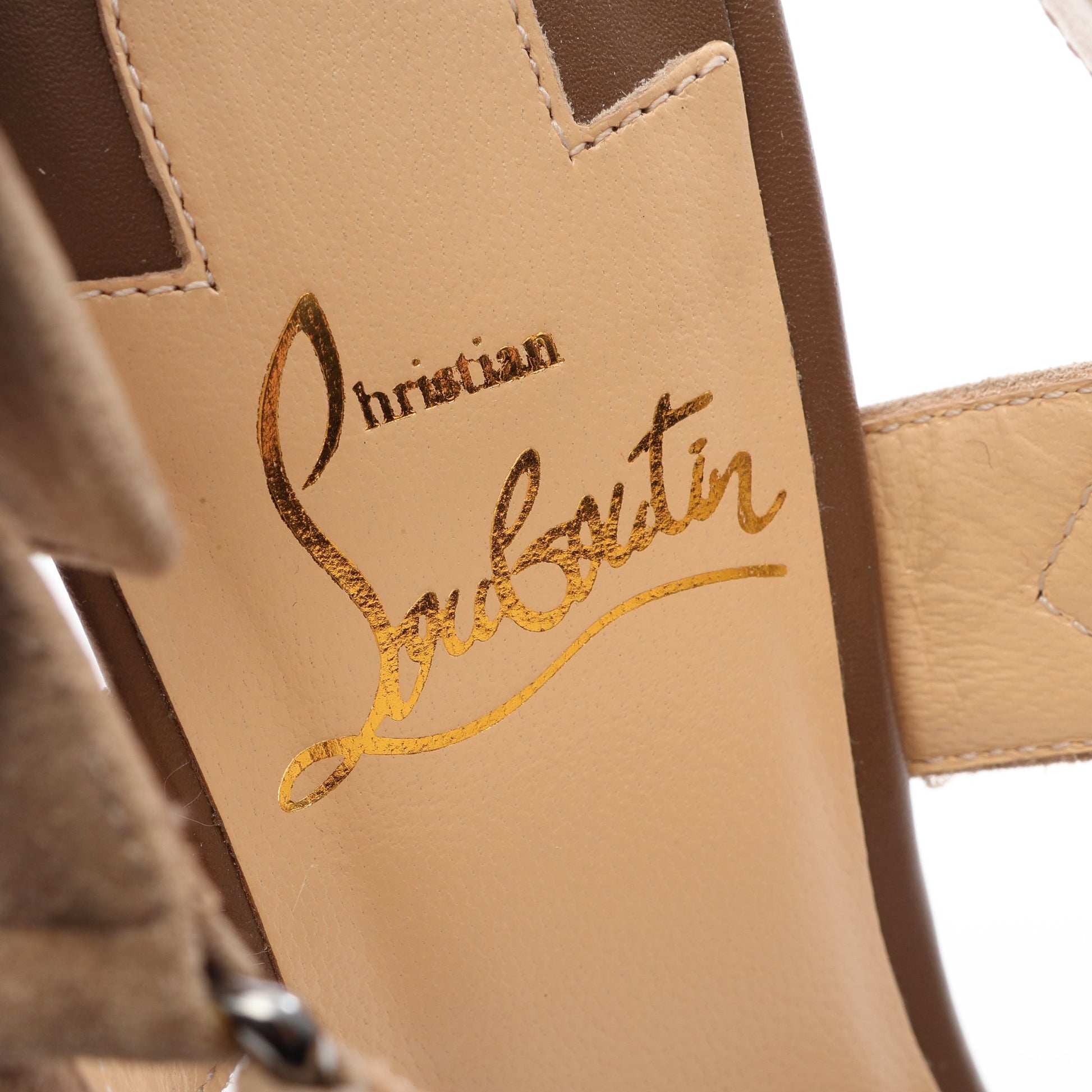 BIKEE BIKE スパイクスタッズ サンダル スエード グレーベージュ クリスチャンルブタン シューズ Christian Louboutin
