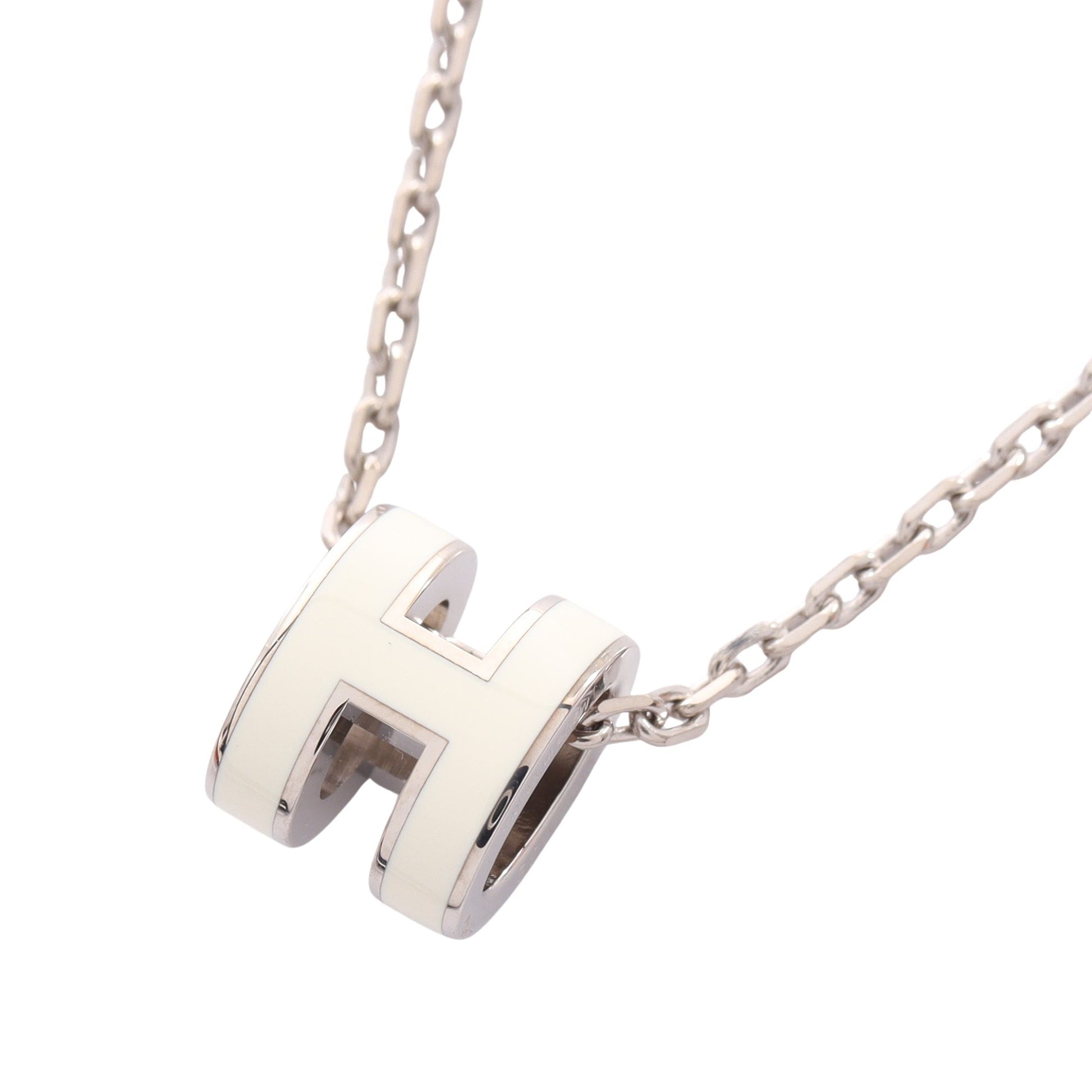 MINI POP H ミニポップアッシュ ネックレス シルバー アイボリー エルメス アクセサリー HERMES