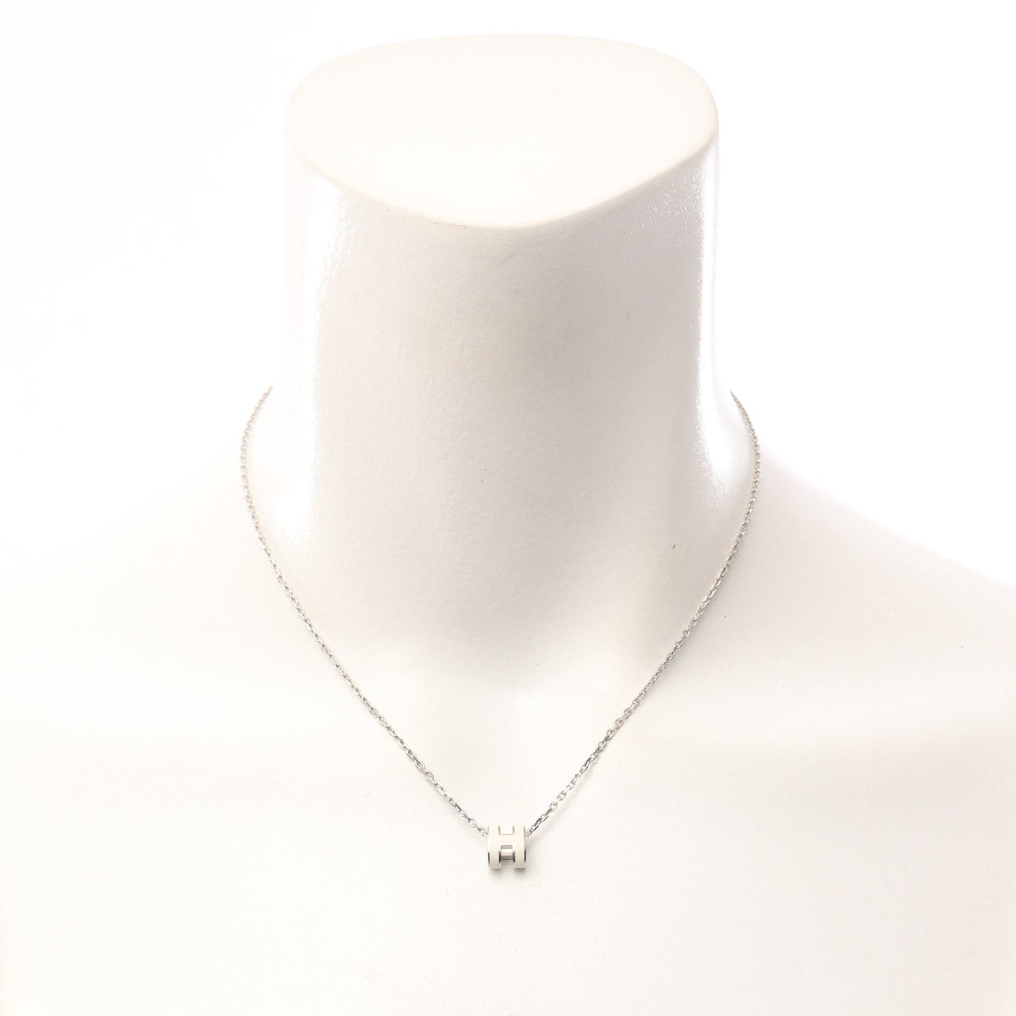 MINI POP H ミニポップアッシュ ネックレス シルバー アイボリー エルメス アクセサリー HERMES