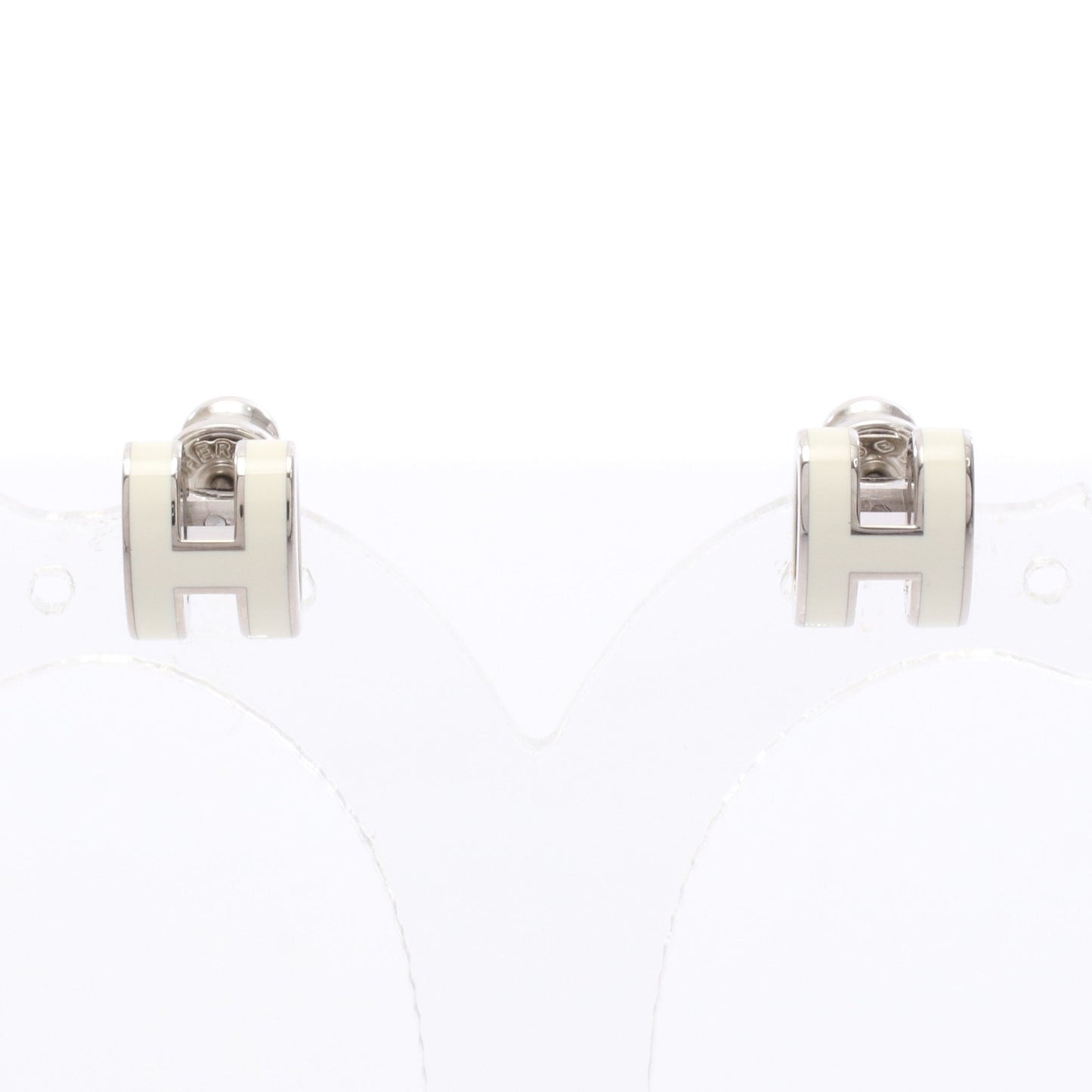 MINI POP H ミニポップアッシュ ピアス シルバー アイボリー エルメス アクセサリー HERMES
