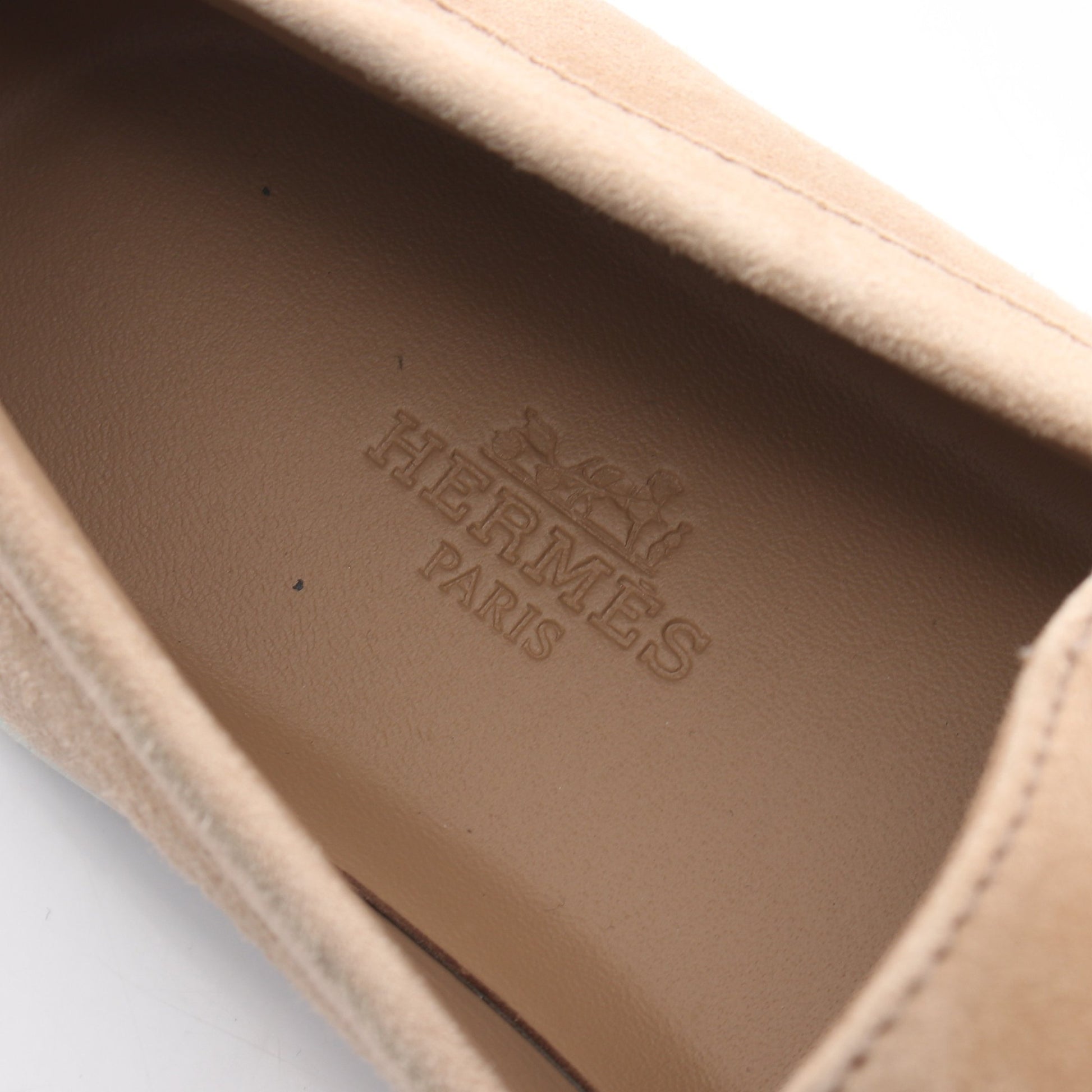 アイコン ケリーバックル モカシン ローファー スエード ベージュ エルメス シューズ HERMES
