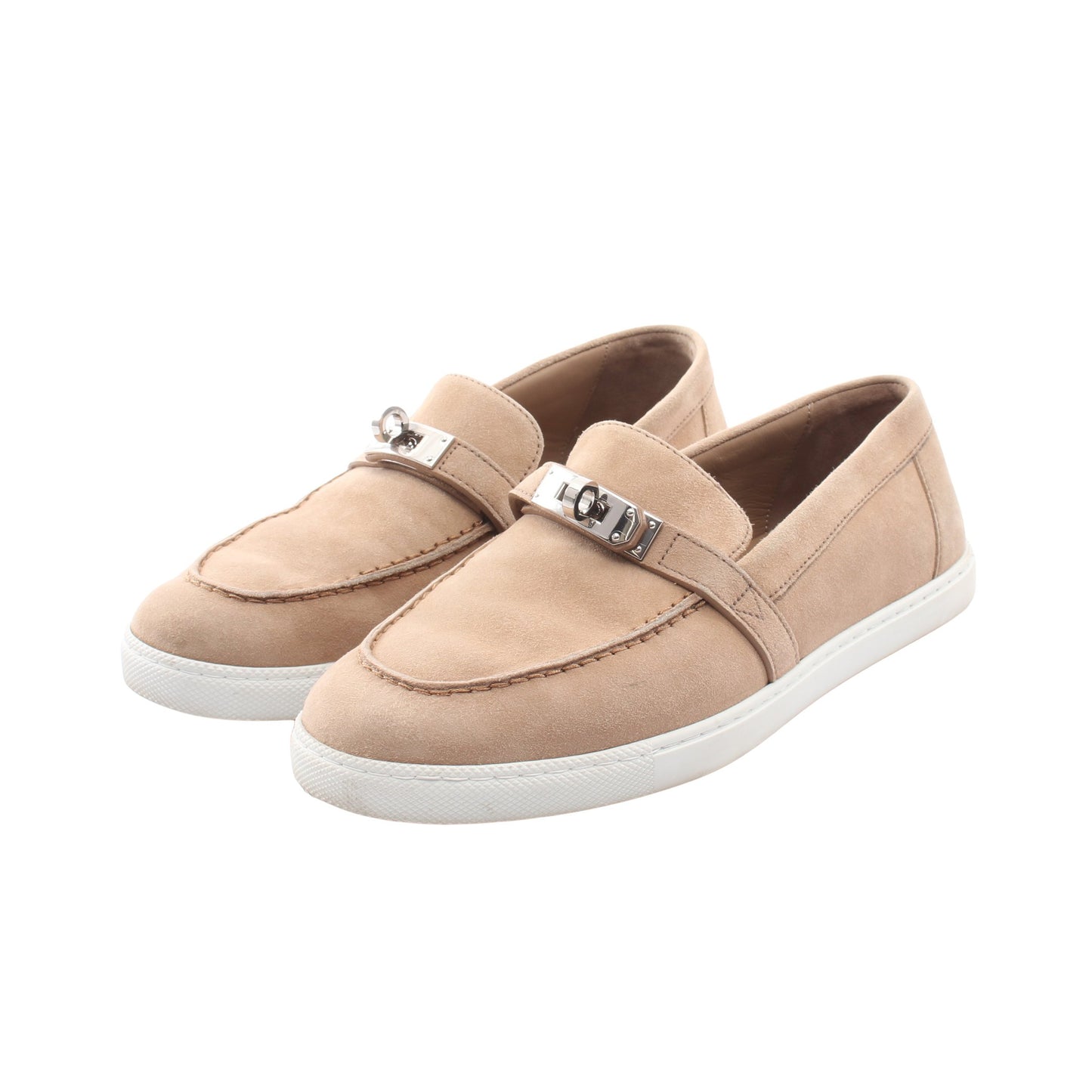 アイコン ケリーバックル モカシン ローファー スエード ベージュ エルメス シューズ HERMES