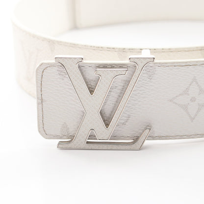 LVイニシャル 40MM リバーシブル モノグラム タイガ シルバー金具 ベルト PVC レザー ホワイト ルイヴィトン