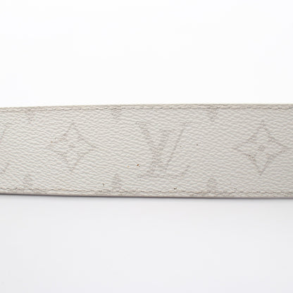 LVイニシャル 40MM リバーシブル モノグラム タイガ シルバー金具 ベルト PVC レザー ホワイト ルイヴィトン