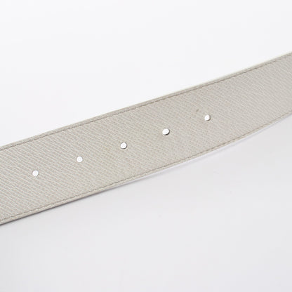 LVイニシャル 40MM リバーシブル モノグラム タイガ シルバー金具 ベルト PVC レザー ホワイト ルイヴィトン