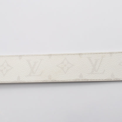 LVイニシャル 40MM リバーシブル モノグラム タイガ シルバー金具 ベルト PVC レザー ホワイト ルイヴィトン