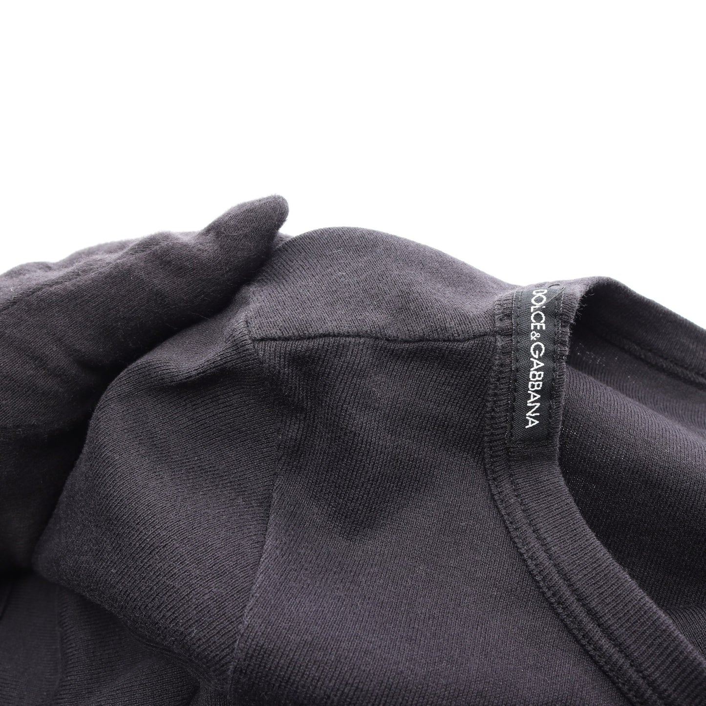 ビジュー付き 半袖Tシャツ コットン ブラック ドルチェアンドガッバーナ