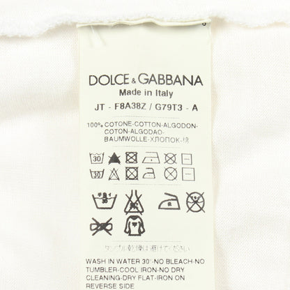 ビジュー 半袖Tシャツ コットン ホワイト ドルチェアンドガッバーナ