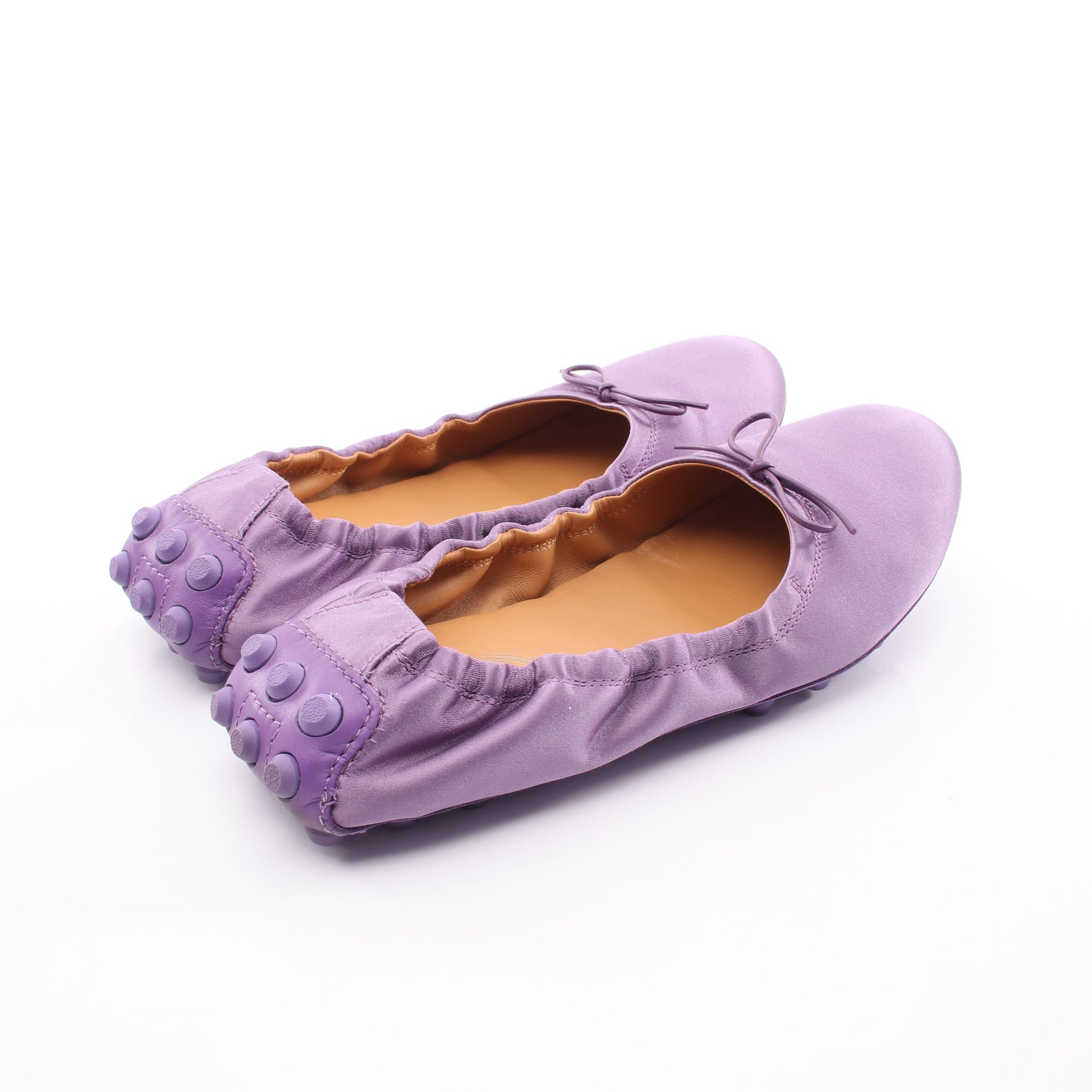 Bubble フラットシューズ サテン パープル トッズ シューズ TOD'S