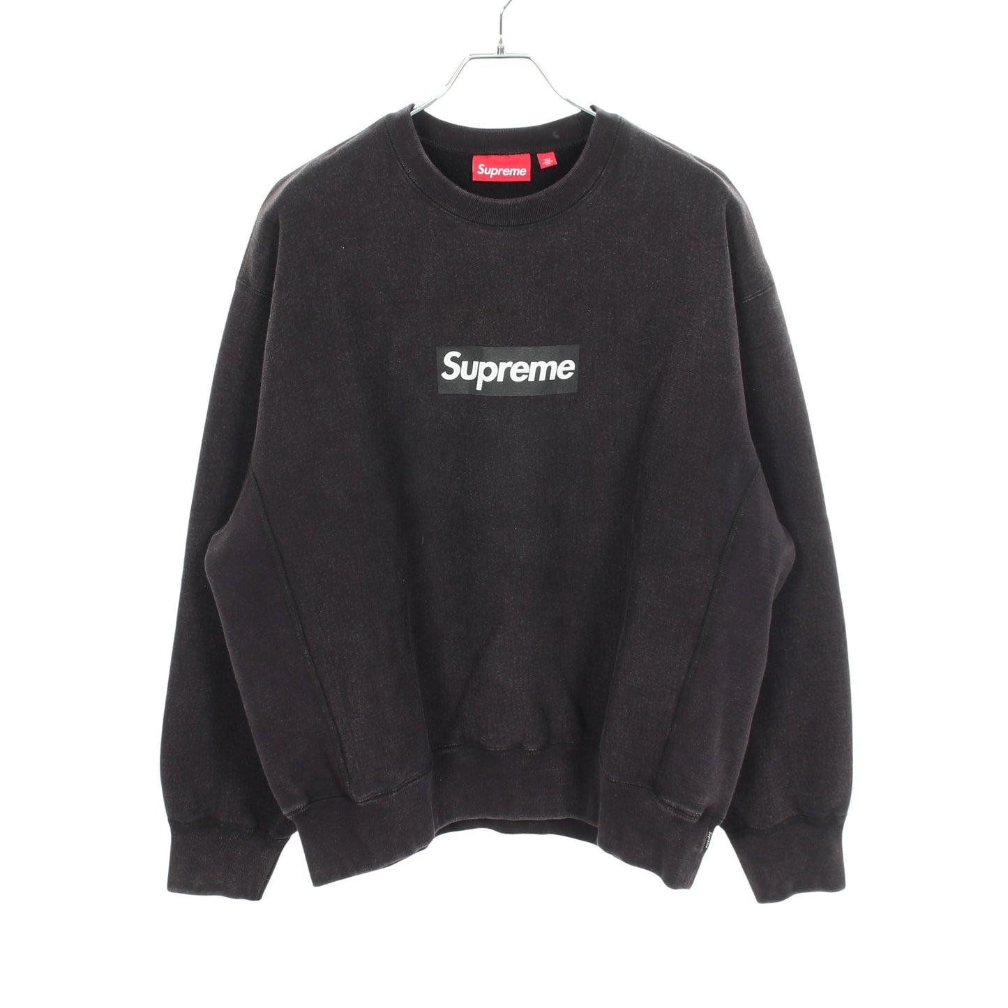 Washed Box Logo Crewneck ウォッシュ加工 スウェットシャツ コットン ブラック シュプリーム