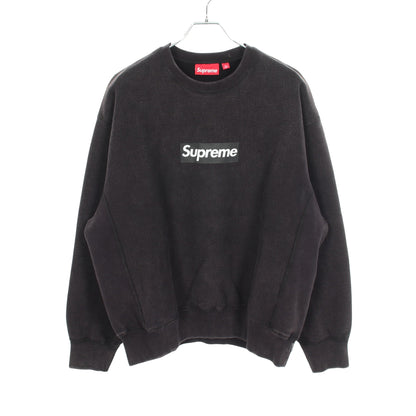 Washed Box Logo Crewneck ウォッシュ加工 スウェットシャツ コットン ブラック シュプリーム