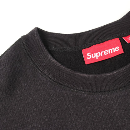 Washed Box Logo Crewneck ウォッシュ加工 スウェットシャツ コットン ブラック シュプリーム