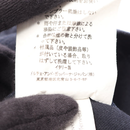 ロゴ刺繍 ストライプ襟付き タンクトップ コットン ネイビー ドルチェアンドガッバーナ