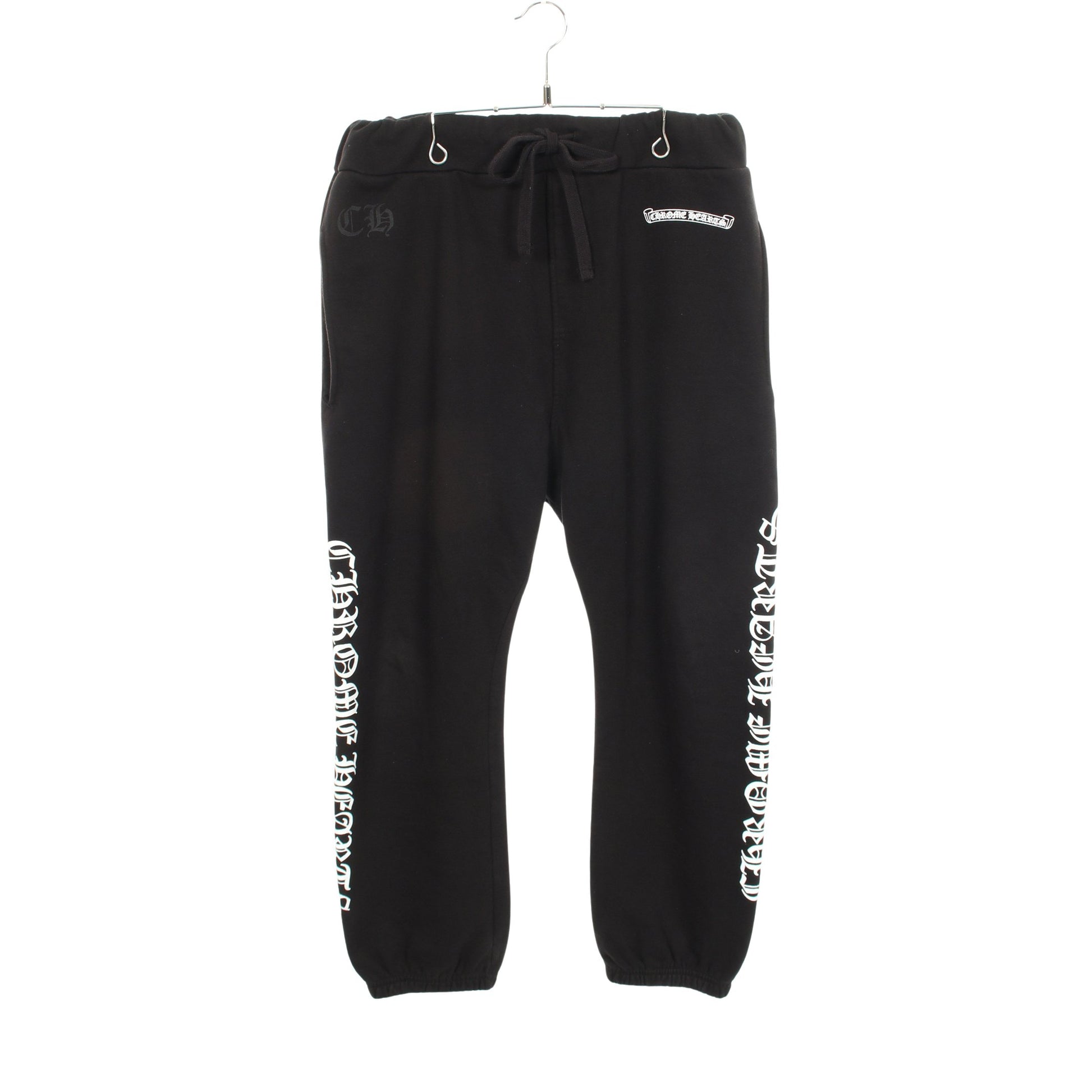 サイドロゴ 裏起毛 スウェットパンツ コットン ブラック クロムハーツ ボトムス Chrome Hearts