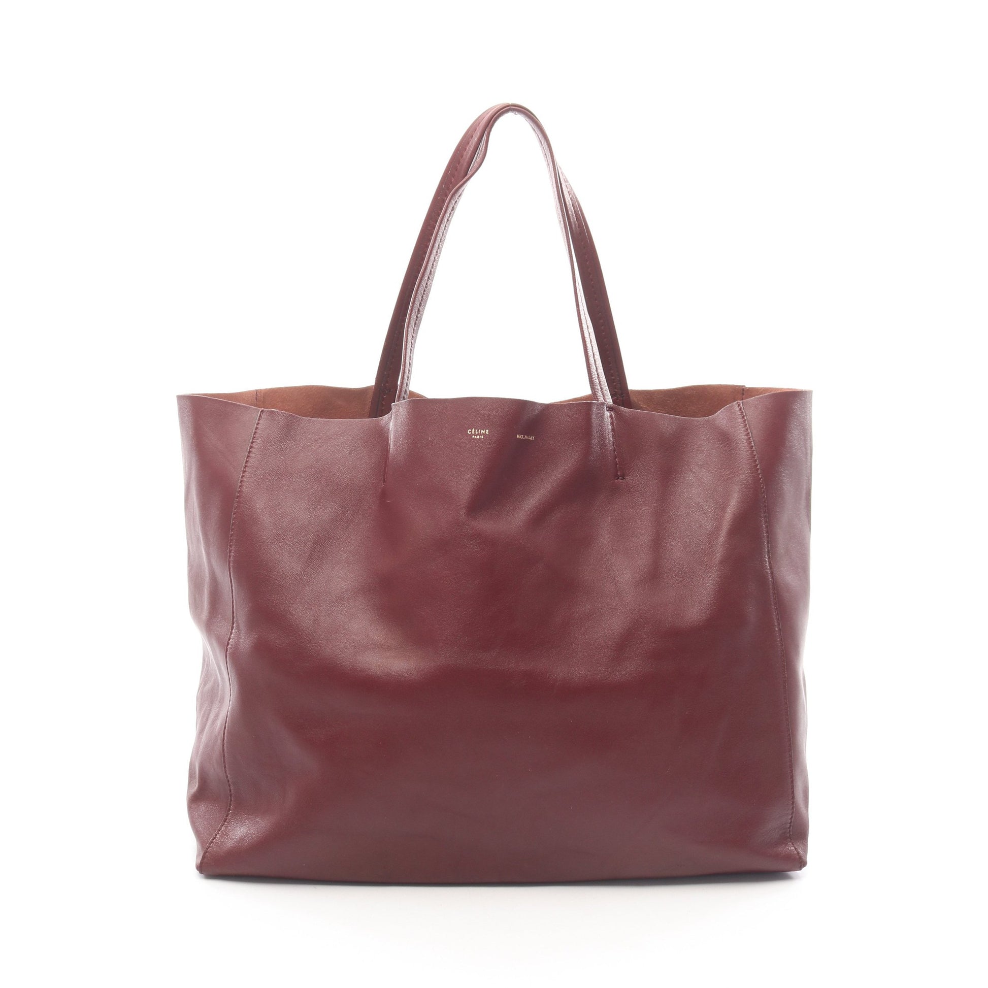 ホリゾンタル カバ ショルダーバッグ トートバッグ レザー ボルドー セリーヌ バッグ CELINE