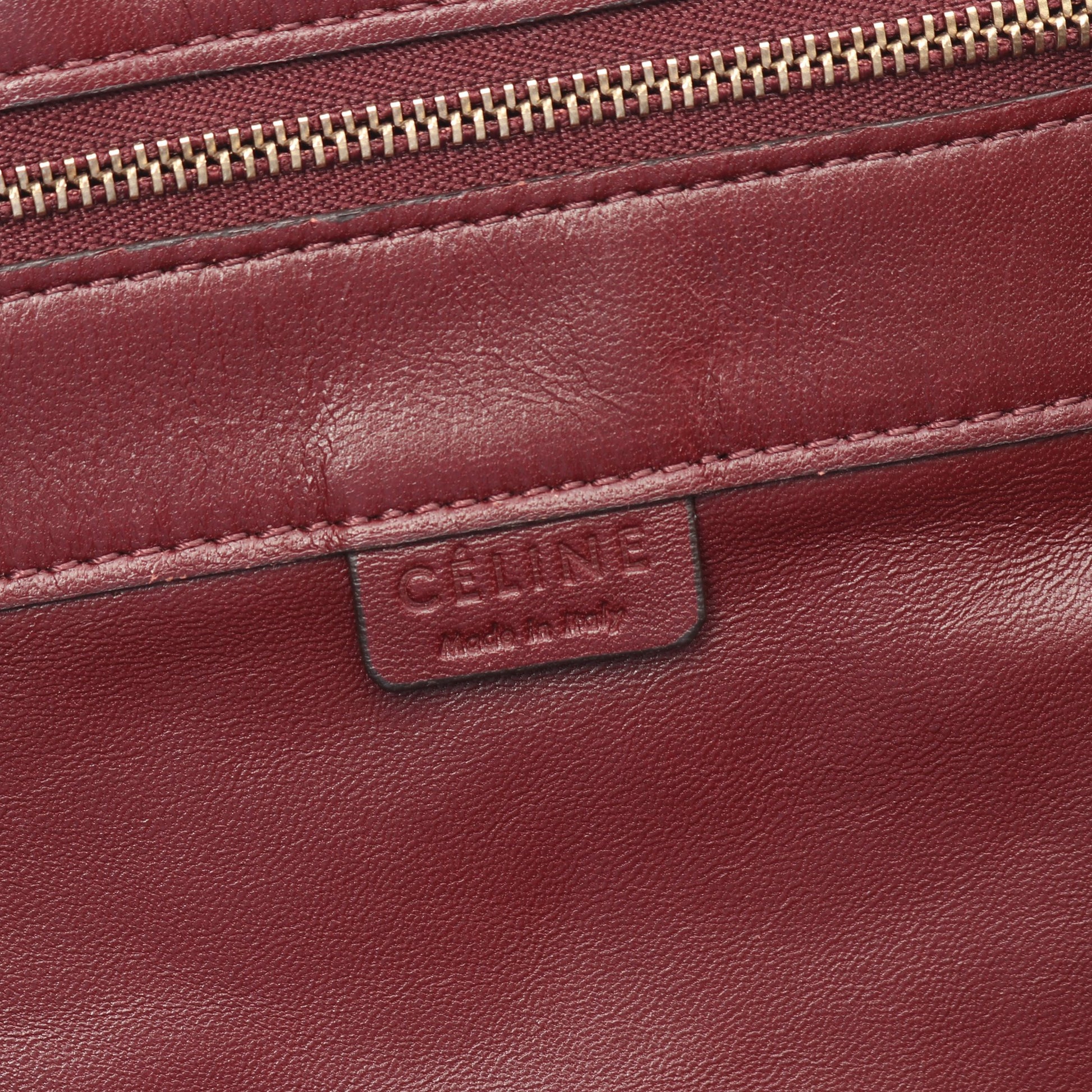 ホリゾンタル カバ ショルダーバッグ トートバッグ レザー ボルドー セリーヌ バッグ CELINE