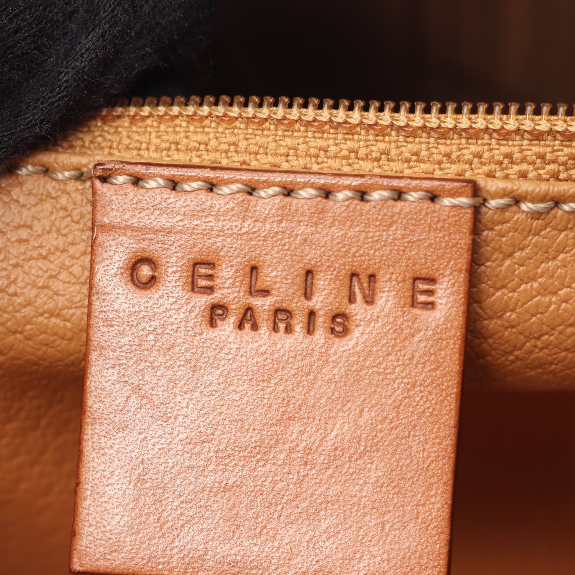 マカダム ハンドバッグ ミニボストンバッグ PVC レザー ダークブラウン ブラウン セリーヌ バッグ CELINE