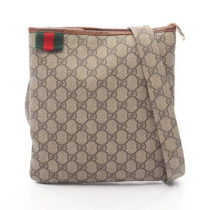 GGスプリーム シェリーライン ショルダーバッグ PVC レザー ベージュ ブラウン グッチ バッグ GUCCI