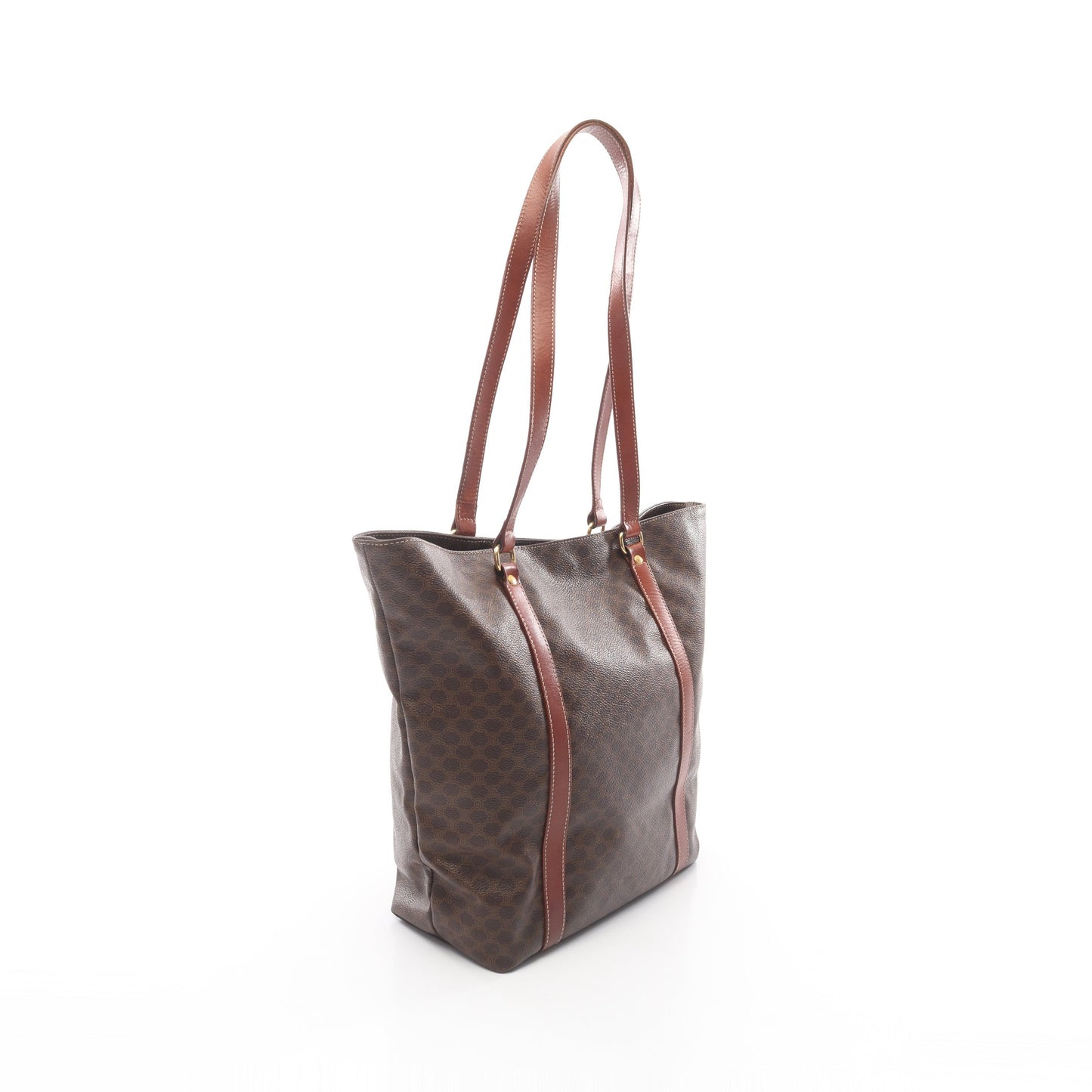 マカダム ショルダーバッグ トートバッグ PVC レザー ダークブラウン ブラウン セリーヌ バッグ CELINE