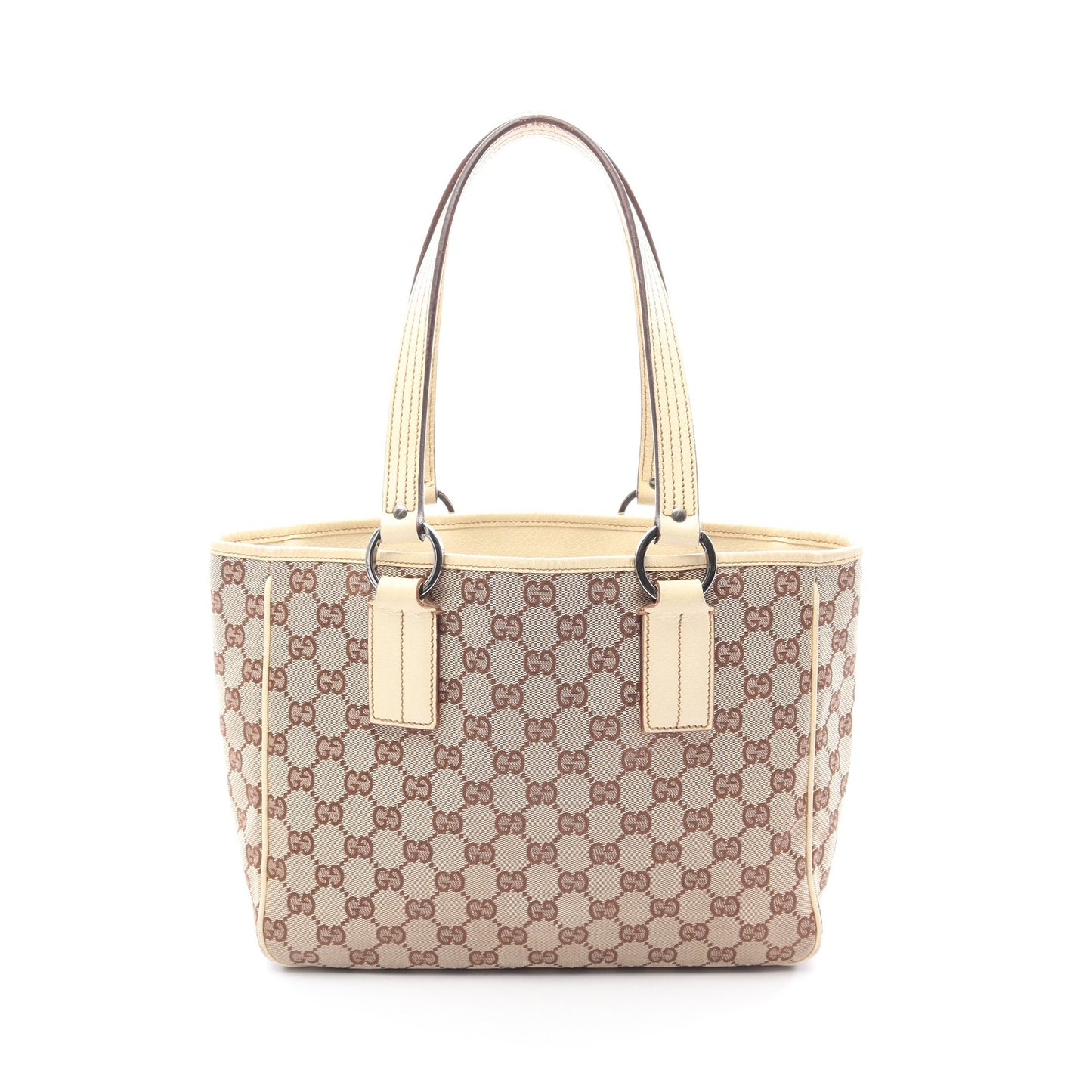 ハンドバッグ トートバッグ キャンバス レザー ベージュ ブラウン グッチ バッグ GUCCI