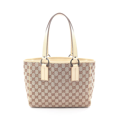 ハンドバッグ トートバッグ キャンバス レザー ベージュ ブラウン グッチ バッグ GUCCI