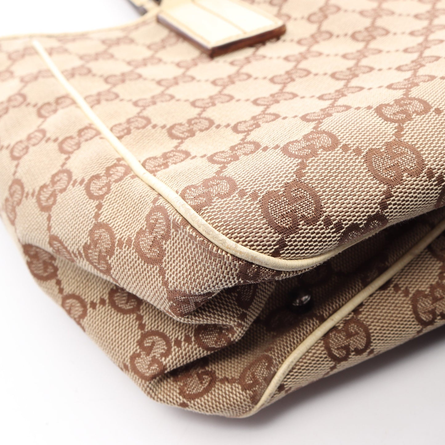 ハンドバッグ トートバッグ キャンバス レザー ベージュ ブラウン グッチ バッグ GUCCI